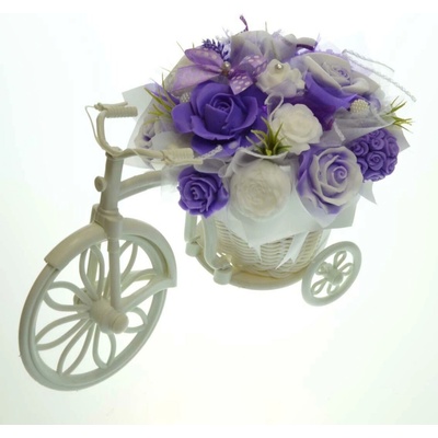 Mydlová Kytica bicykel - fialovo biela
