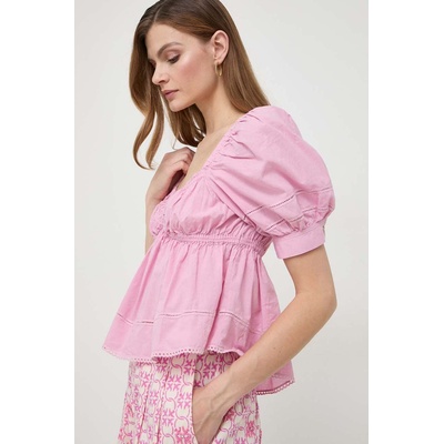 PINKO Памучна блуза Pinko дамска в розово с изчистен дизайн 103070. A1OL (103070.A1OL)