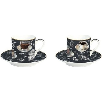 Easy Life Porcelánové šálky a podšálky Barista 2 x 75 ml