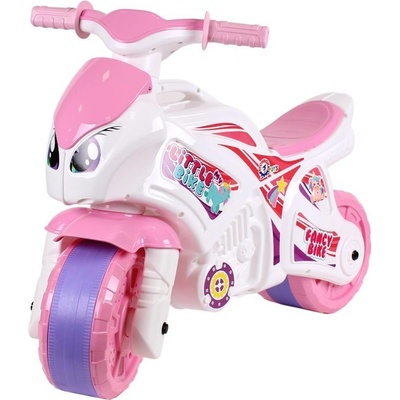 Teddies motorka růžovo-bílá plast 35x53x74cm