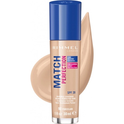 Rimmel London Match Perfection SPF20 make-up 90 Porcelain 30 ml