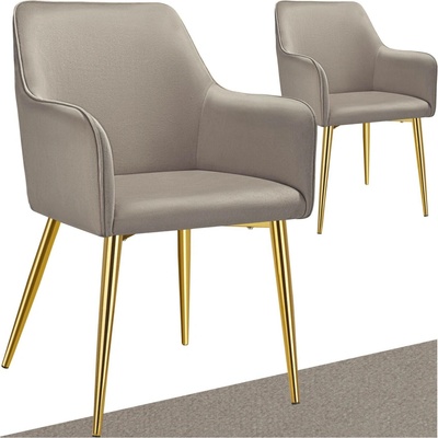 Tectake 405475 Avane sametový vzhled polstrované taupe 2 ks