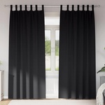 Pure Line Home Плътни завеси в цвят черен с текстилни гайки (уши), 2 бр. , 140 x 260 см