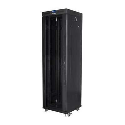 Lanberg Комуникационен шкаф, Lanberg rack cabinet 19" free-standing 42U/600x600 (flat pack) with glass door lcd black v2 (FF01-6642-12BL)
