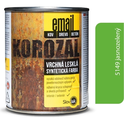 Slovlak Korozal email 3kg lesklý Jasnozelený