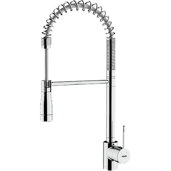 Strohm Teka Кухненски смесител, душ с 2 вида струи на водата, въртящ се чучур, хром Ares K 939 (Б.036.ХР)