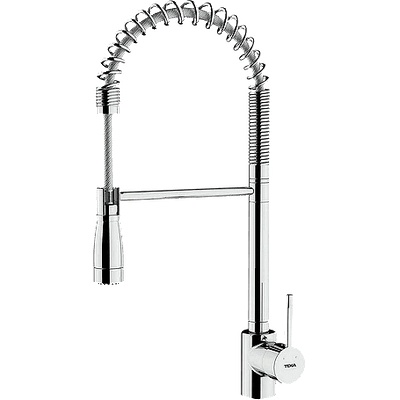 Strohm Teka Кухненски смесител, душ с 2 вида струи на водата, въртящ се чучур, хром Ares K 939 (Б.036.ХР)
