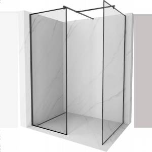 Mexen Kioto душ преграда Walk-in 160 x 120 см, черна рамка, черно - 800-160-202-70-70-120 (800-160-202-70-70-120)