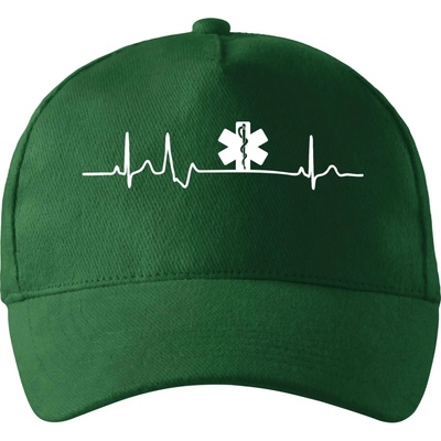 EKG rescue so zahnutým šiltom a látkovou sponou Fľaškovozelená