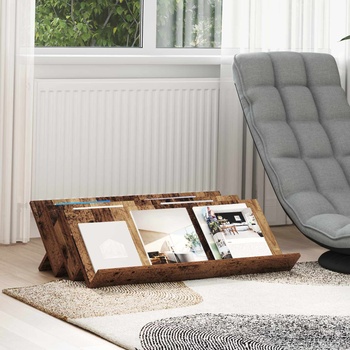 vidaXL Етажерка за списания с рафт Старо дърво 90 x 53 x 28, 5 см (890894)