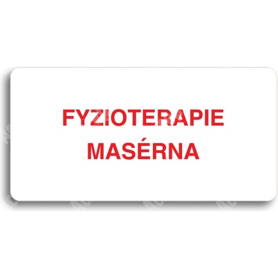 ACCEPT Piktogram FYZIOTERAPIE - MASÉRNA - bílá tabulka - barevný tisk bez rámečku