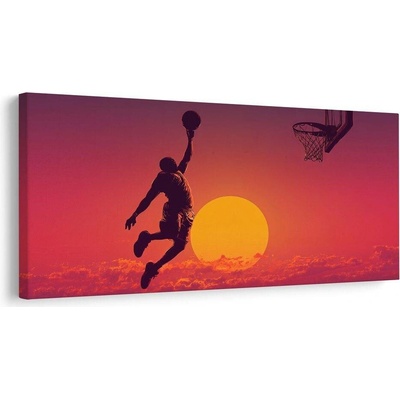 Obraz basketbalista v západu slunce - 120x60