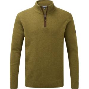 Sherpa Мъжки вълнен пуловер Sherpa Kantega Quarter Zip Sweat Merino jumper - Moss - размер XL (005-2719-1014)