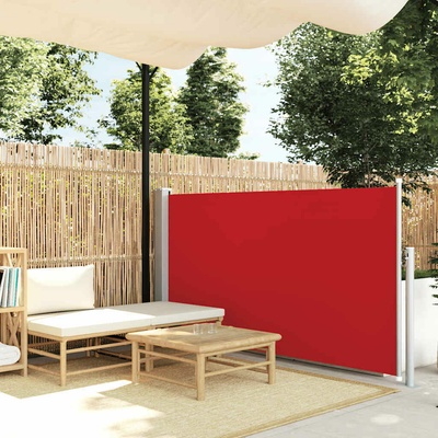 vidaXL Zatahovací boční markýza/zástěna na terasu 100 x 500 cm červená