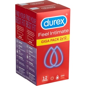 Durex Feel Intimate - тънки презервативи - опаковка 2x12 броя - desirel