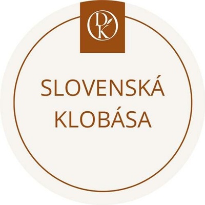 Davídkovo koření Etiketa Slovenská klobása béžová průměr 4,5 cm 1 ks