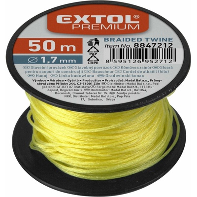 Extol Premium 8847212 | Šnúra murárska, cievka 1,7 mm, žltá, 50 m