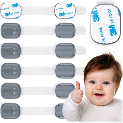 Ricokids Bezpečnostní zařízení pro otevírání skříněk 798201 6 ks šedá