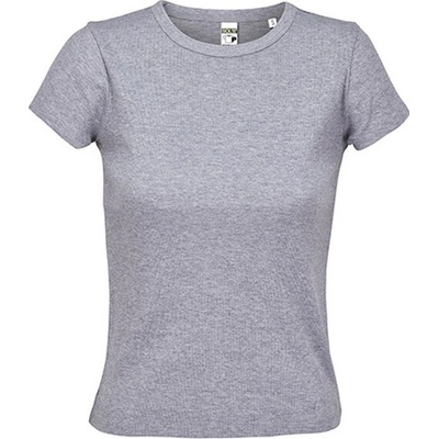 SOĽS Sara Dámske rebrované tričko SL04814 Light Grey Melange