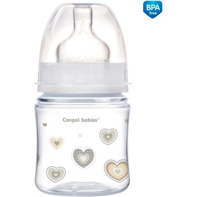 Canpol babies Fľaša sa širokým hrdlom Newborn baby 120ml béžová