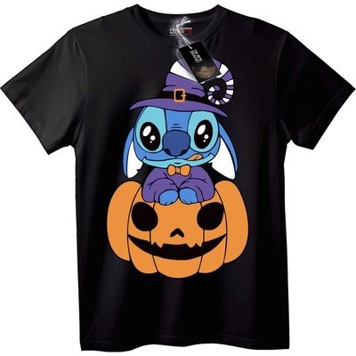 NOONEBRAND Тениска Stitch Halloween Тиква - 3XL, Black
