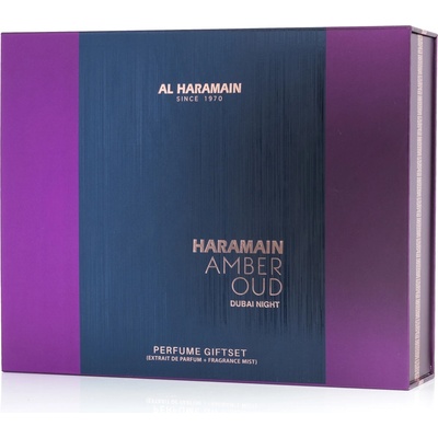Al Haramain Amber Oud Dubai Night parfémový extrakt 75 ml + parfémový extrakt 30 ml + tělová mlha 200 ml dárková sada