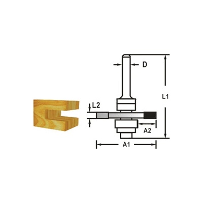 MAKITA D-48979 Kotoučová fréza složiskem stopka 8 mm,47,6x4x59 mm