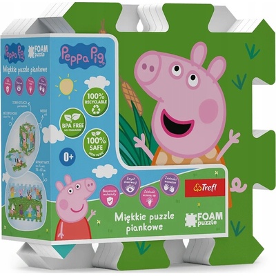 Trefl Pěnové puzzle Prasátko Peppa/Peppa Pig 32x32x1cm 8 ks – Zbozi.Blesk.cz