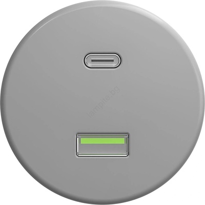 Reblig - Ретро USB контакт A+C без рамка, сив (RG0087)