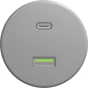 Reblig - Ретро USB контакт A+C без рамка, сив (RG0087)