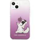 Pouzdro Karl Lagerfeld PC/TPU Choupette Eat iPhone 13 Pro růžové