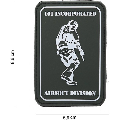 Gumová nášivka 101 Inc Airsoft Division Sniper - čierna