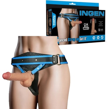 Вибриращ страп-он с реалистично дилдо, 20см. - Ingen Strap-on L/XL/XXL (LVTOY00848)