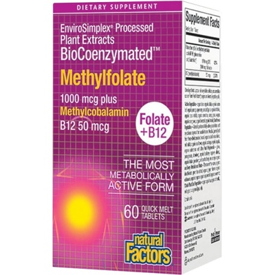 Natural Factors Methylfolate 1000 mcg / 50 mcg Plus methylcobalamin B12 [60 Таблетки]