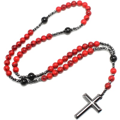 HARAHU Колие Броеница sp-38844 - Червена / Черна kp38844 (sp-38844)