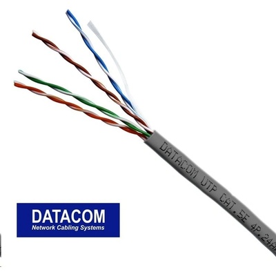 Datacom 1105 UTP drát CAT5E LSOH, 305m, šedý