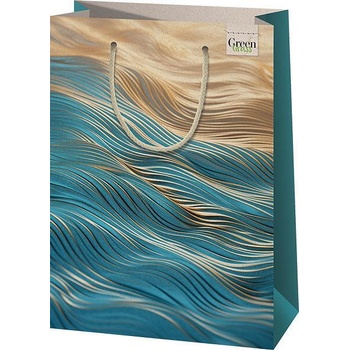 Cardex Еко подаръчна торбичка от трева cardex, Златни вълни, Л, 24х35см