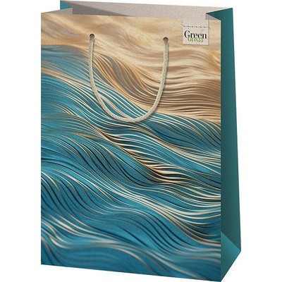 Cardex Еко подаръчна торбичка от трева cardex, Златни вълни, Л, 24х35см