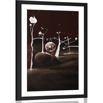 Plakát s paspartou a nápisem Home - 20x30 black
