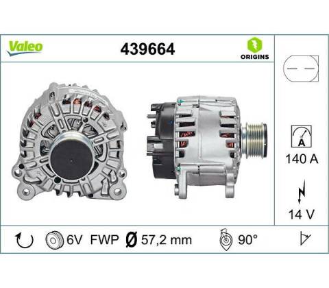 VALEO Alternátor VALEO 439664