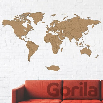 Giftio Drevená mapa sveta – hnedá 130x75cm