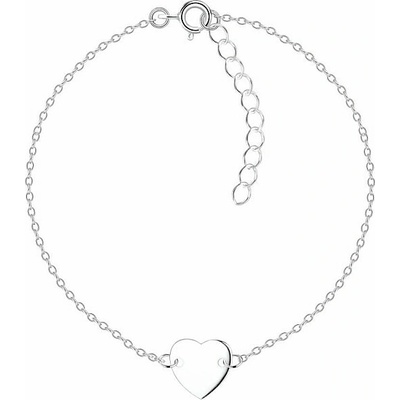 Nefertitis 15572 Stříbrný náramek řetízek HEART 18 cm NF59075 18 cm, 0,80 g