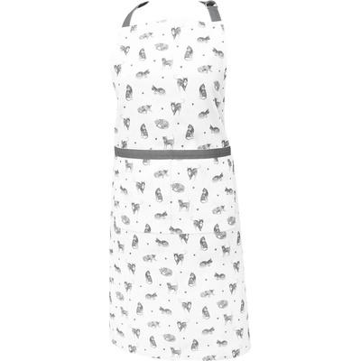 Clayre & Eef Kuchyňská bavlněná zástěra Cats and Kittens 70x85 cm