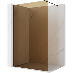 Mexen Kioto душ стена Walk-in 90 x 200 cm, бронз 8 mm, черна - 800-090-101-70-32 (800-090-101-70-32)