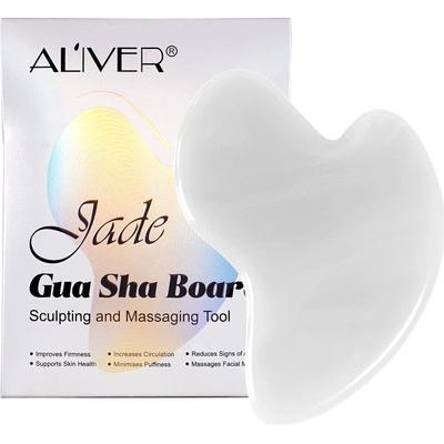 Aliver Jade Gua Sha Board masážna pomôcka White