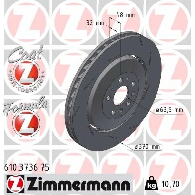Brzdový kotúč ZIMMERMANN 610.3736.75 (610373675)