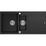 Quadron Unique Evan 156 вградена композитна мивка, черна - неръждаема стомана 100x50 см (HQE510050U7_BLM_P2O) Мивка за вграждане
