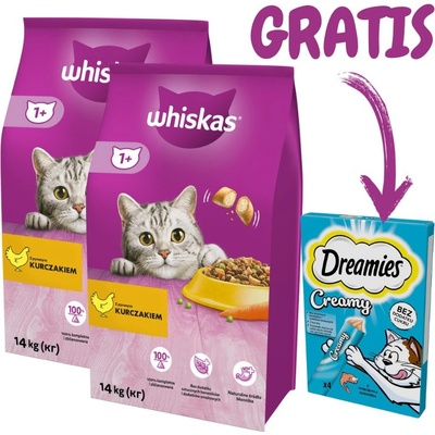 WHISKAS s kuracím mäsom 2 x 14 kg