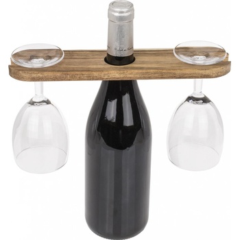 GiftyCity Drevený držiak na poháre a fľašu vína