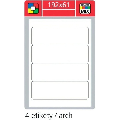 Generic etiketa arch A4 S&K Label, 192x61 mm, bílá, 100 listů